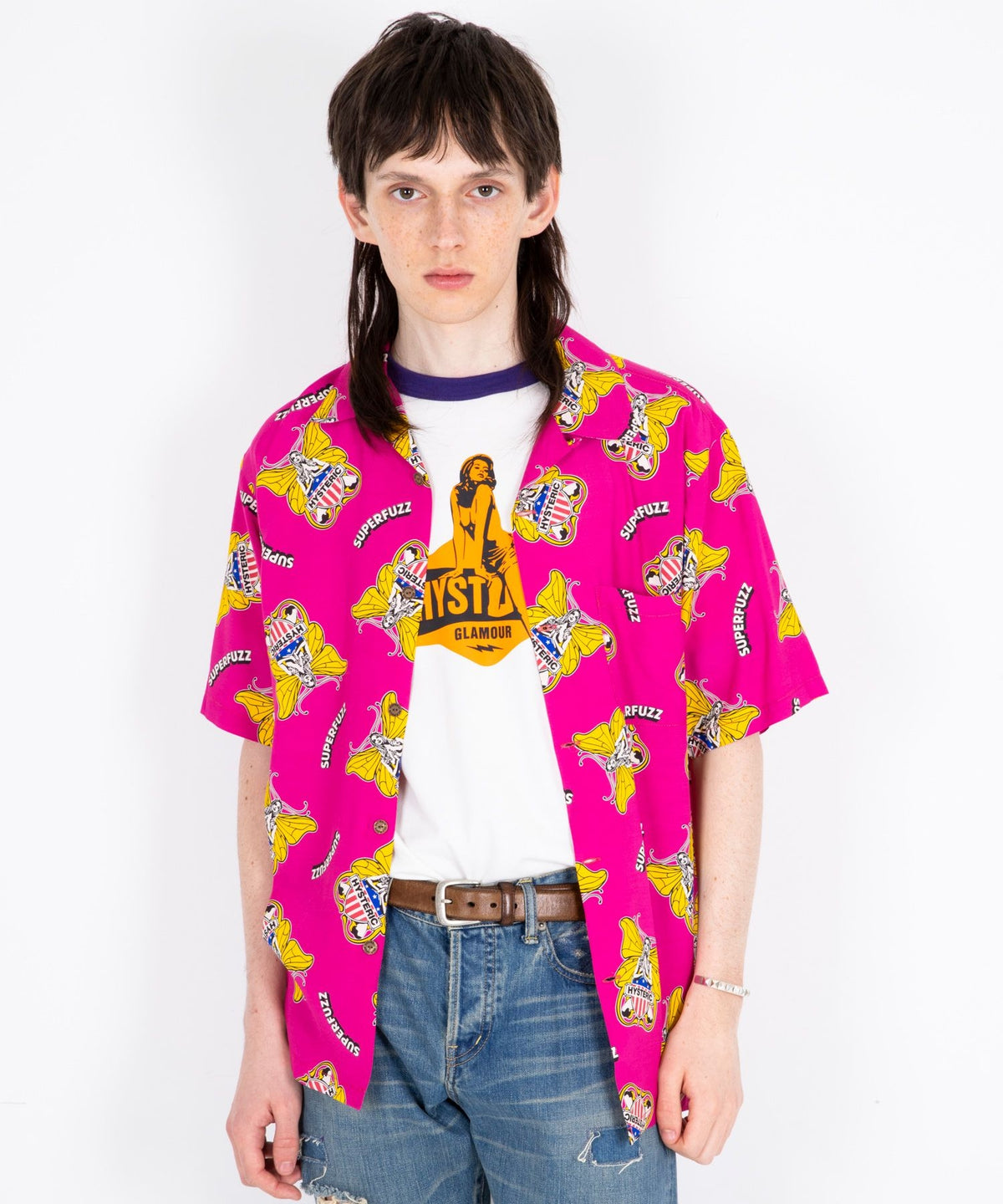 Levitated Girl Open Collar Shirt