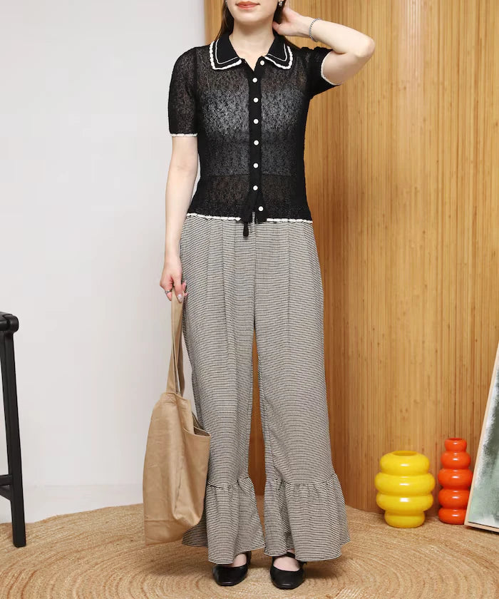 Color Embroidered Polo Collar Cardigan [Limited Edition]