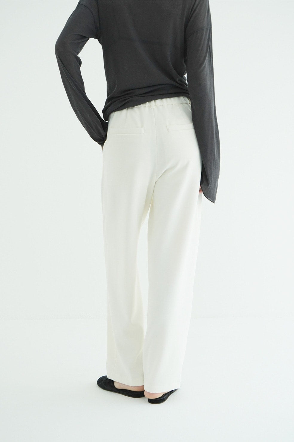 RIB STRIPE TUCK PANTS