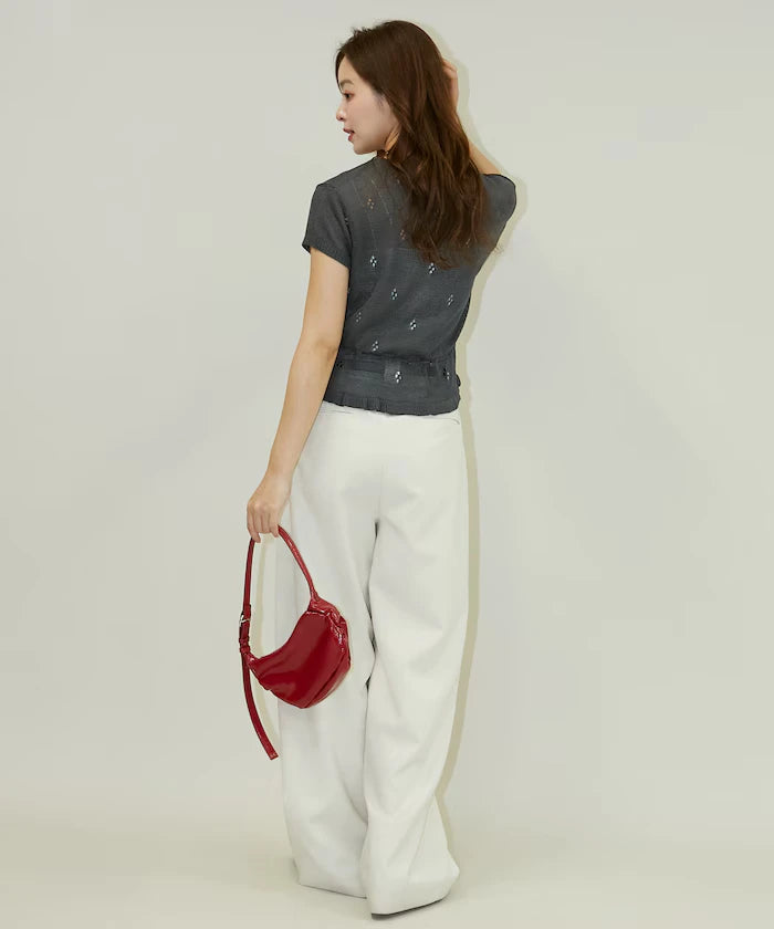 Linen Touch Eyelet Knit Cardigan Limited Edition