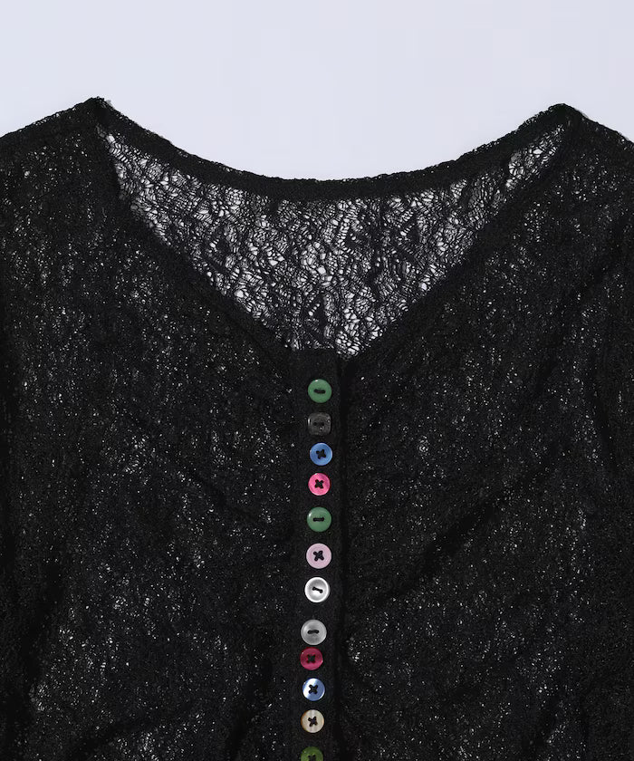 Many Button Lace Shirring Cardigan (Released on February 12 at 12:00)