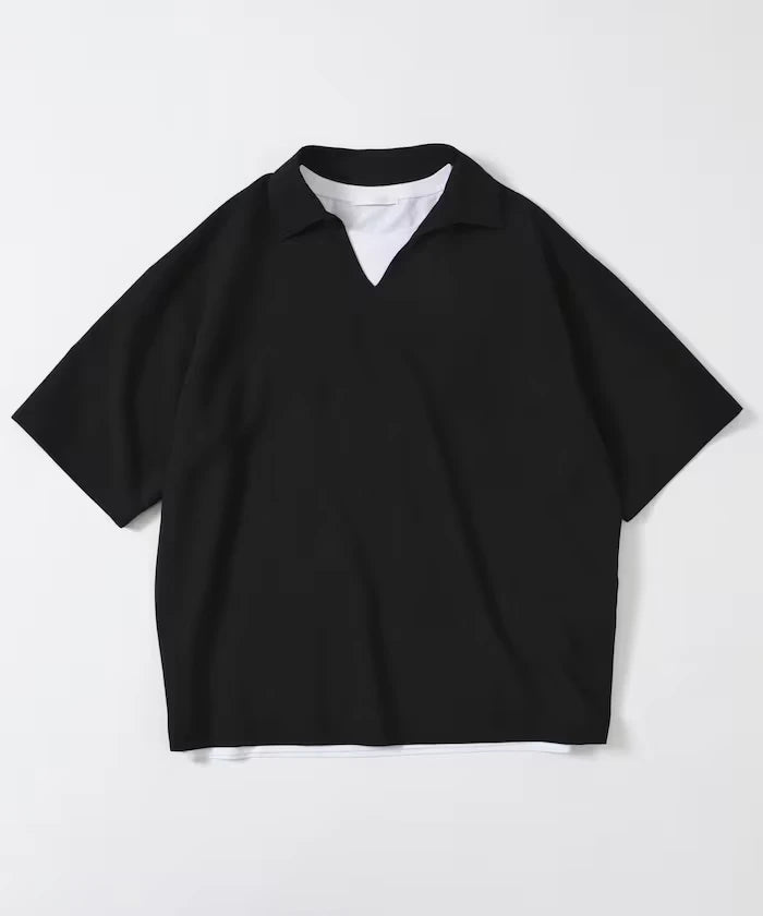 Functional Fabric Pullover Short Sleeve Shirt Set 3-piece Set / Washable / UV Cut / Quick Dry / Cool Touch