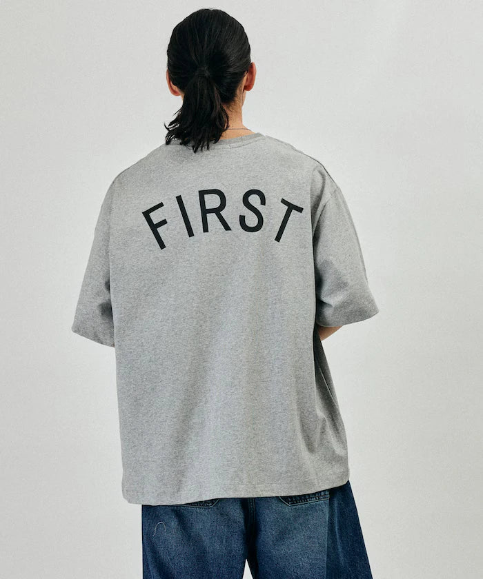 6 oz Front Logo Embroidered Crew Neck T-Shirt / Back Print T-Shirt PRINT ROUND FIRST