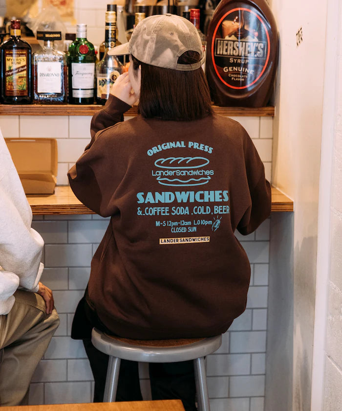 LANDER SANDWICHES×FREAK'S STORE/ Lander Limited Edition Big Silhouette Back Print Crewneck Sweat 【Limited Release】