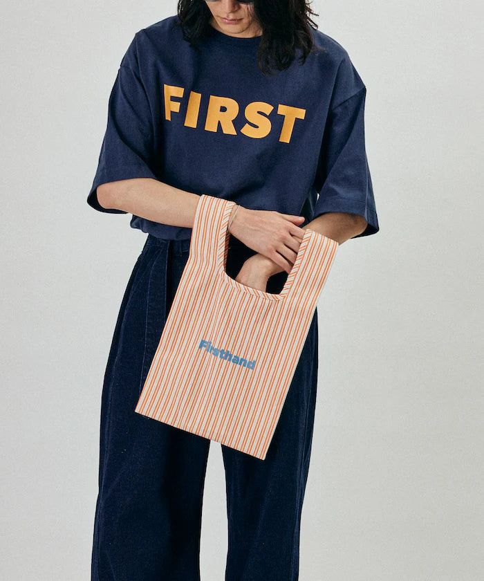 Stripe Print Canvas Market Bag