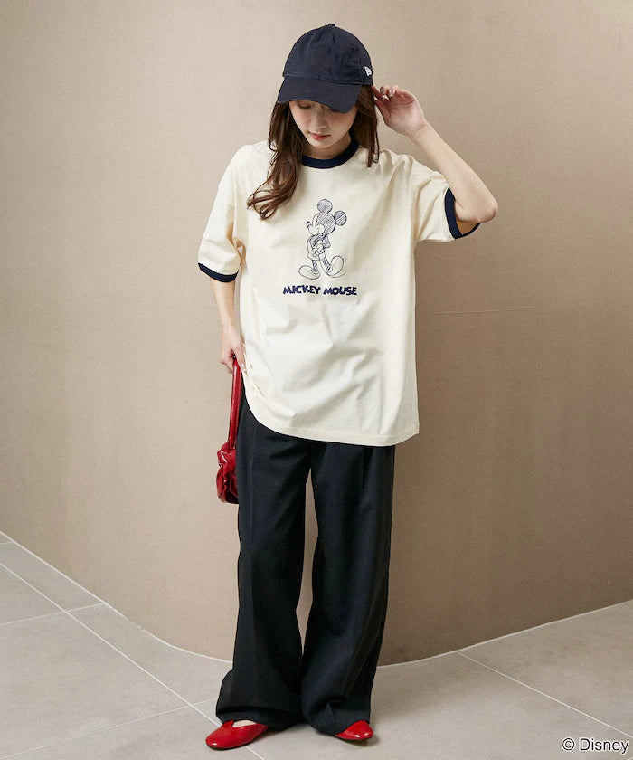 <Functional Material>Mickey Mouse/Sketch Ringer T-Shirt Limited Edition