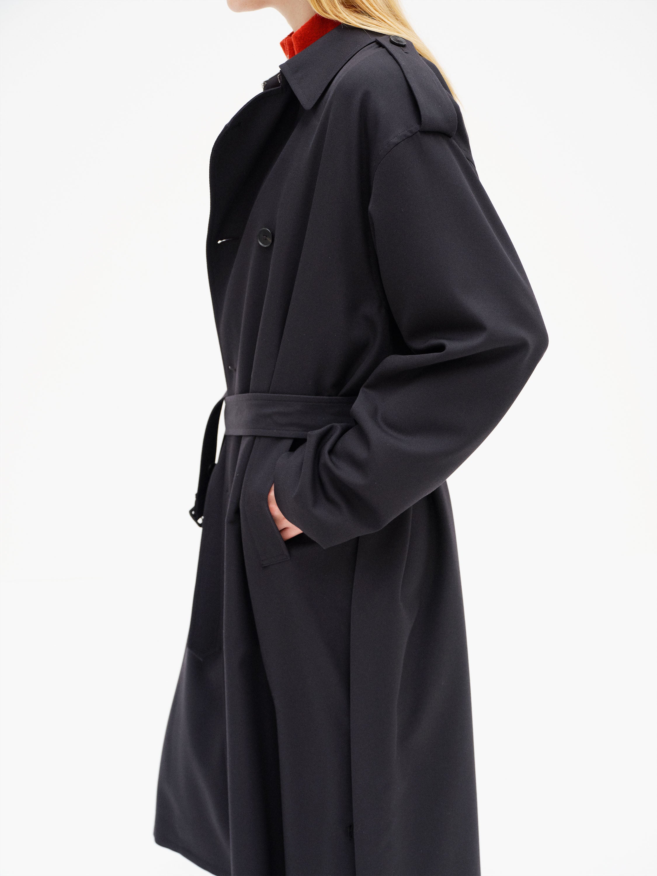 ULTRA FINE WOOL TRENCH COAT WITH DETACHABLE LINER