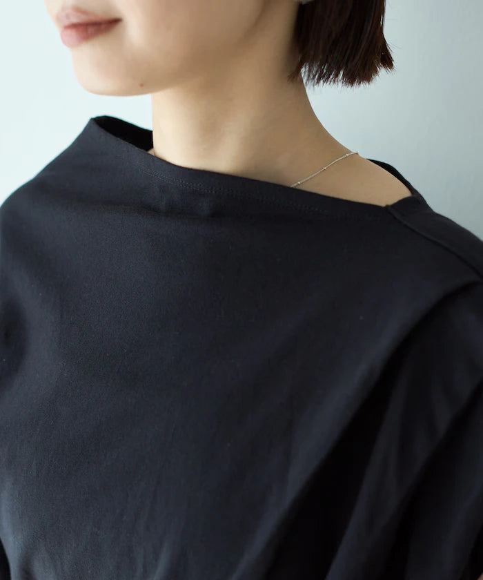 Organic Cotton Asymmetrical Draped Top