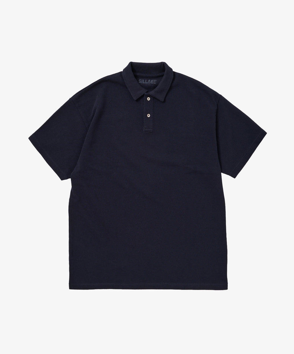 twisted pique polo navy