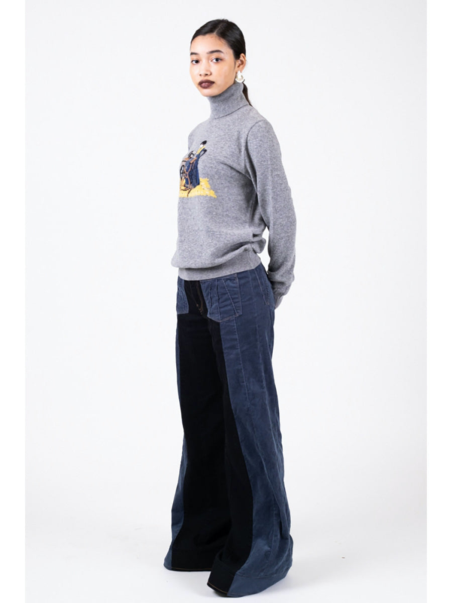 12G Wool High Neck Sweater (Lady Blue...)