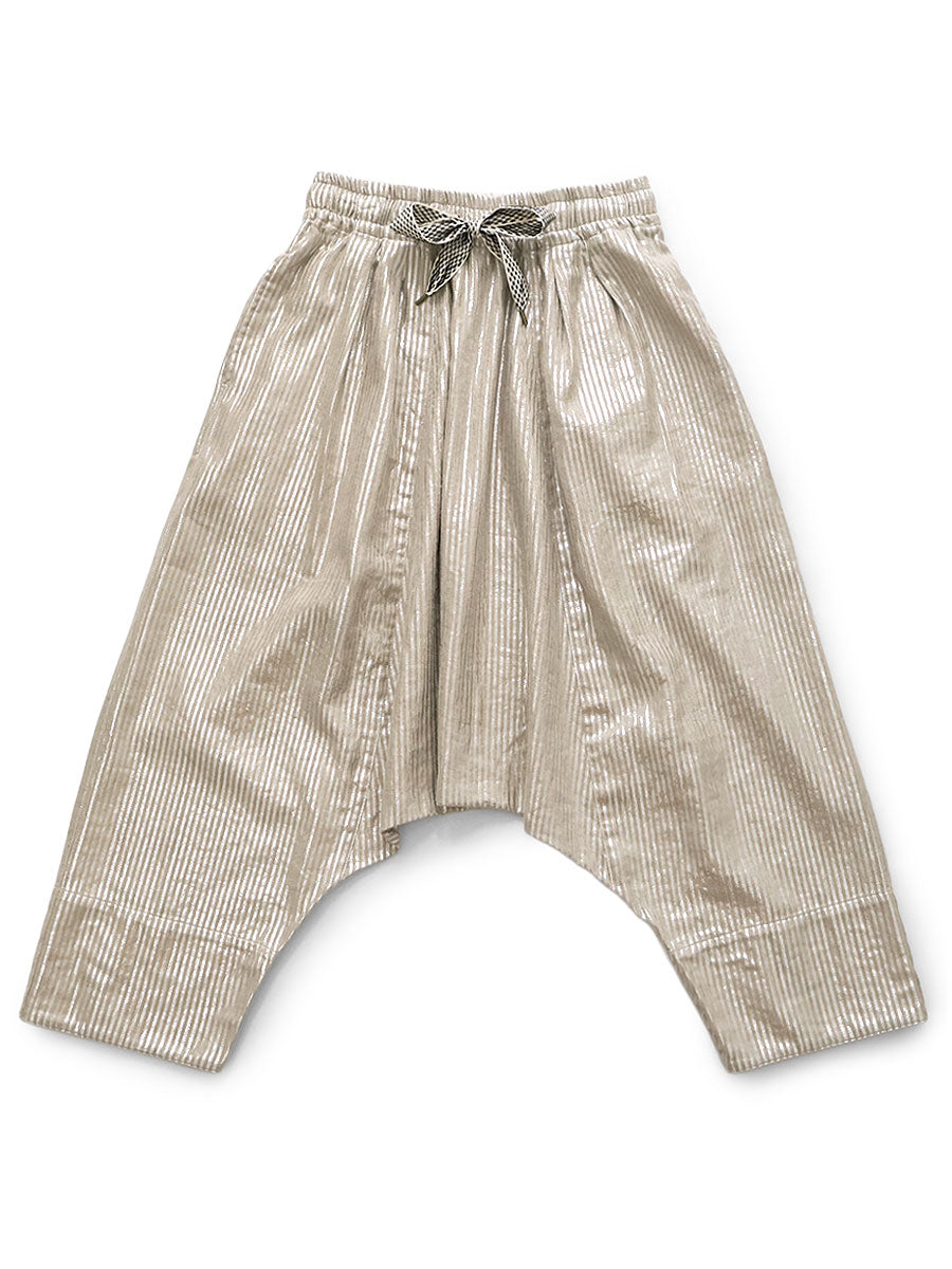 Linen Glitter Fleece Stripe Sarouel...