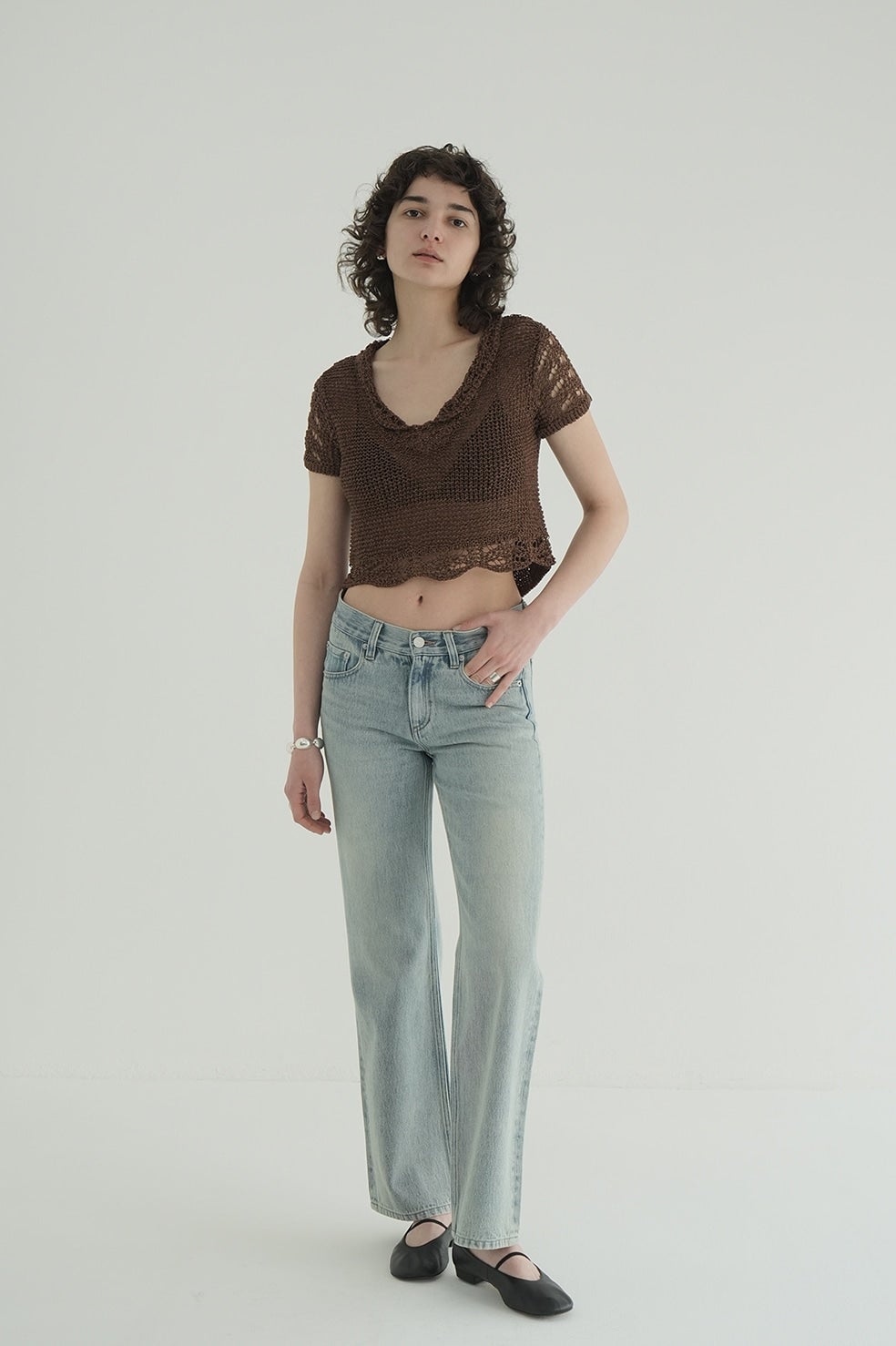 CROPPED CROCHET KNIT TOPS