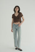 CROPPED CROCHET KNIT TOPS