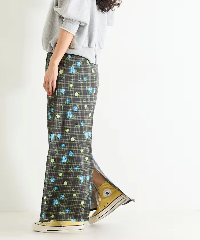 Floral Satin Skirt