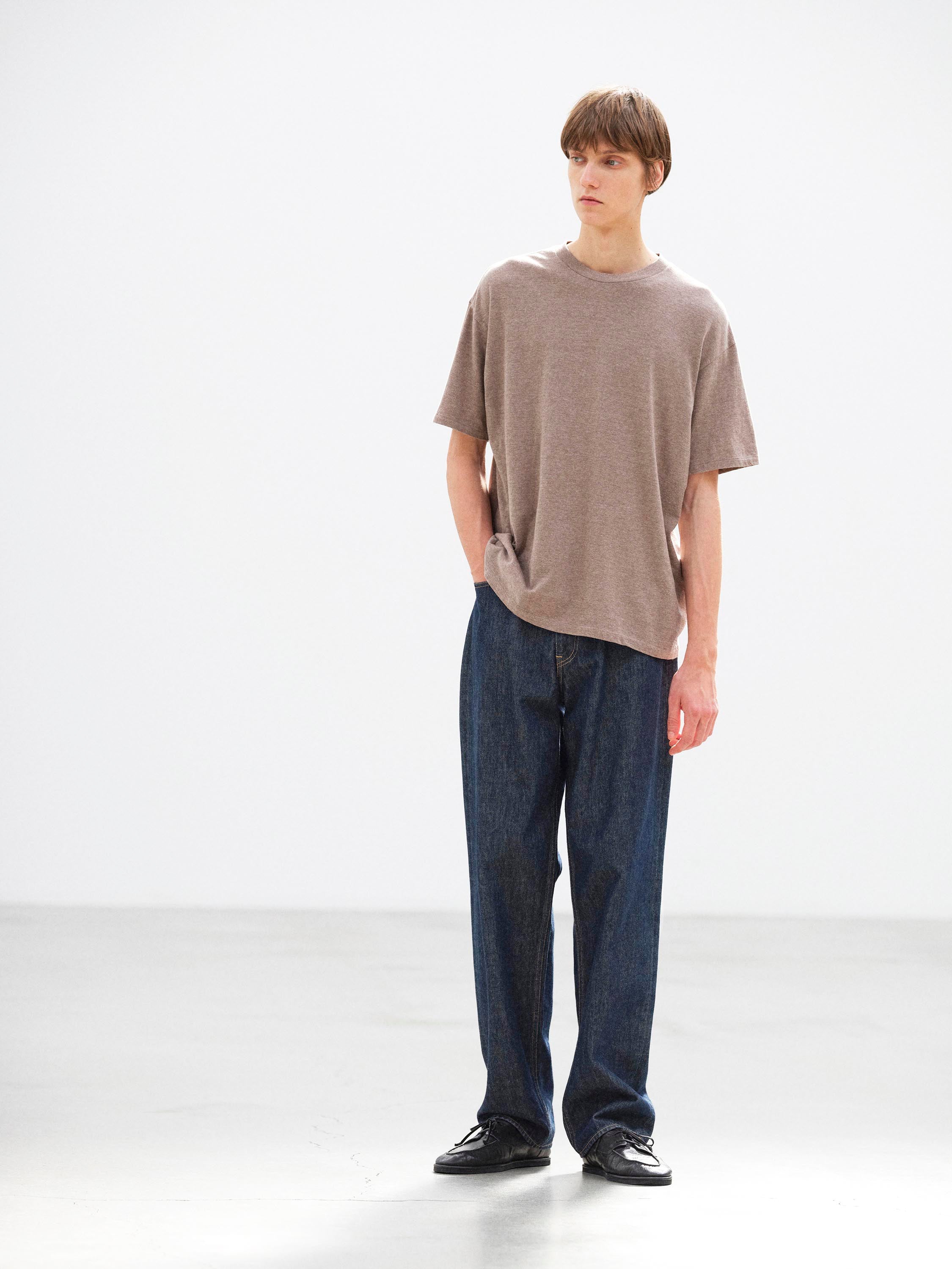 HARD TWIST DENIM WIDE PANTS