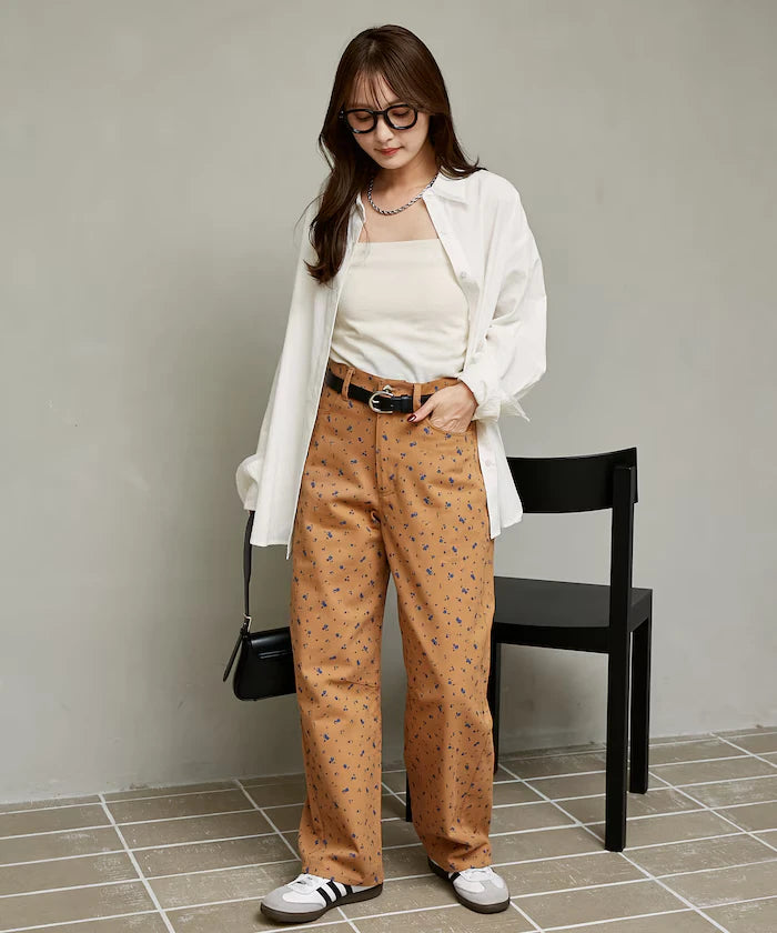 Floral Print Curved Pants Limited Edition