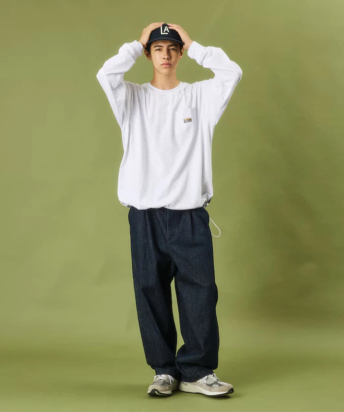 FREAK'S STORE for BEACH & FES Relax Fit One Point Logo Spindle Long Sleeve T-Shirt