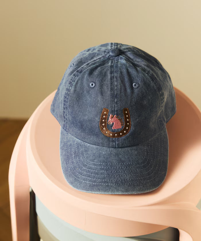 TOYAMEG Kaiun Horse Cap One Point Pigment Embroidery Cap