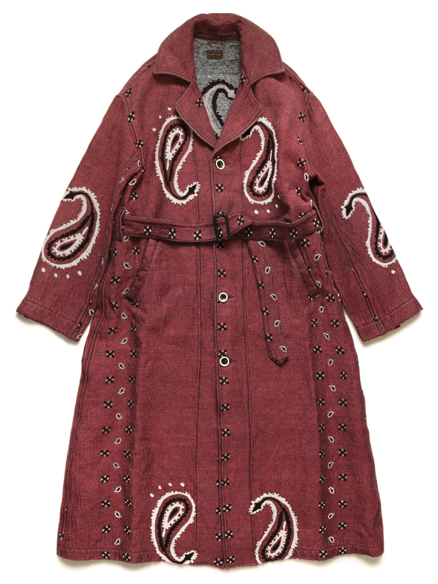 Rug Paisley Pattern Linen Wool Dragging Coat