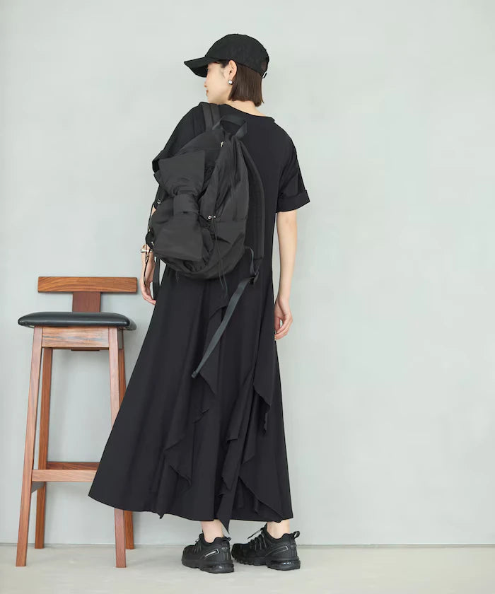 Organic Cotton Draped Flare Dress
