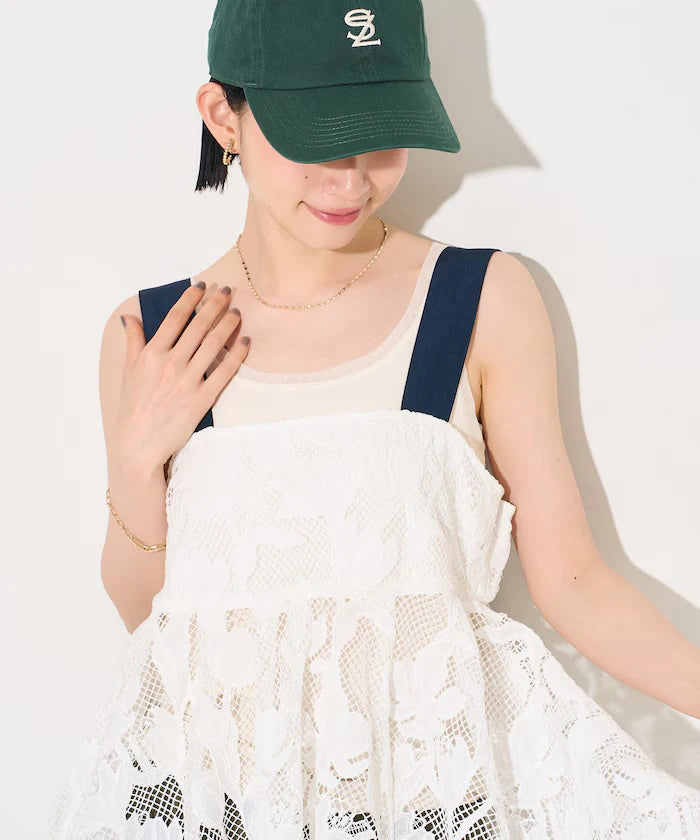 Flower Motif Batten Lace Iris Hem Camisole Top 【Limited Edition】