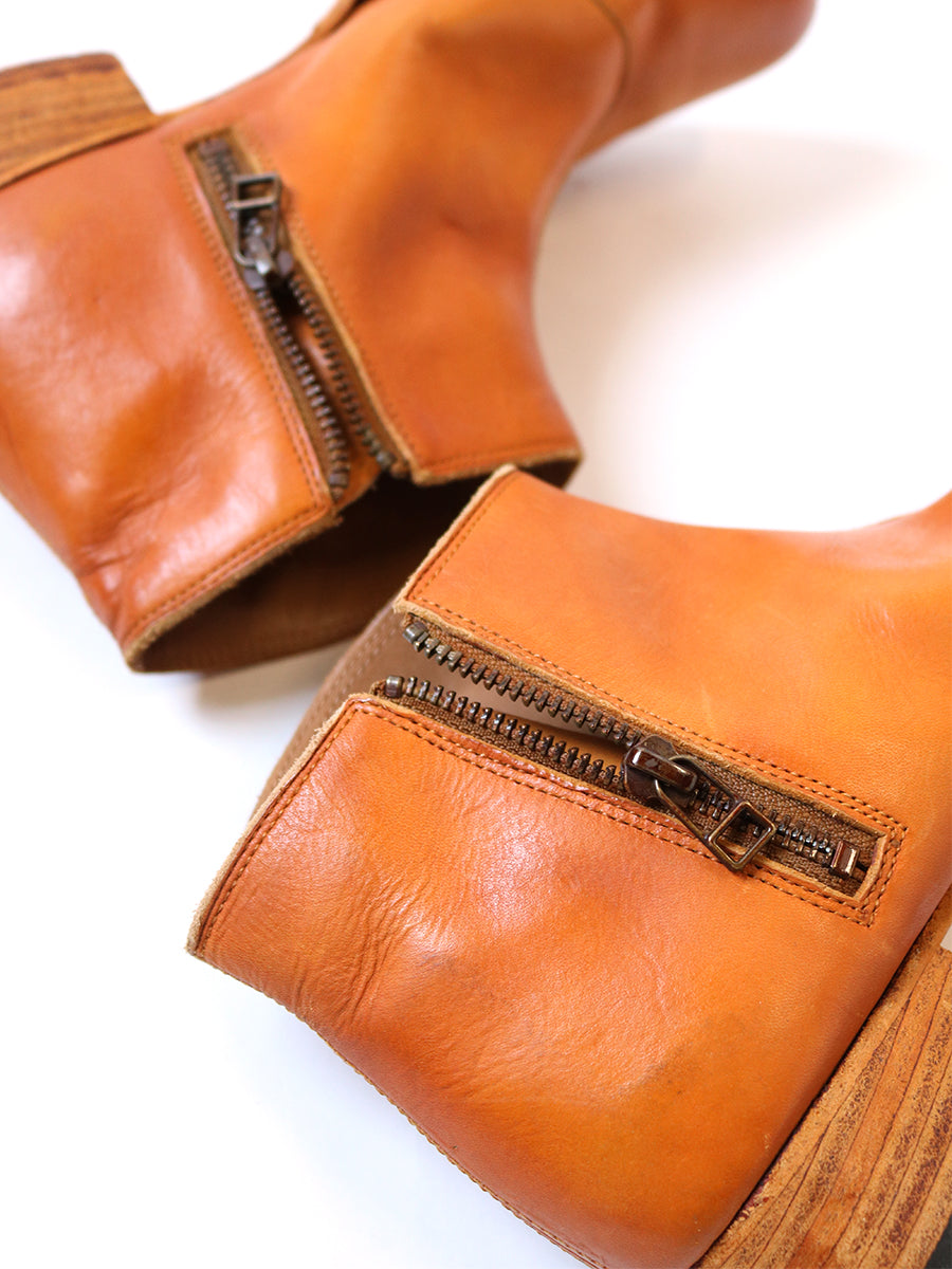 Dyeing Leather Short Boots
