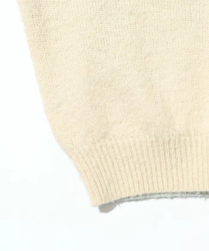 Alpaca Blend Bicolor Knit Pullover