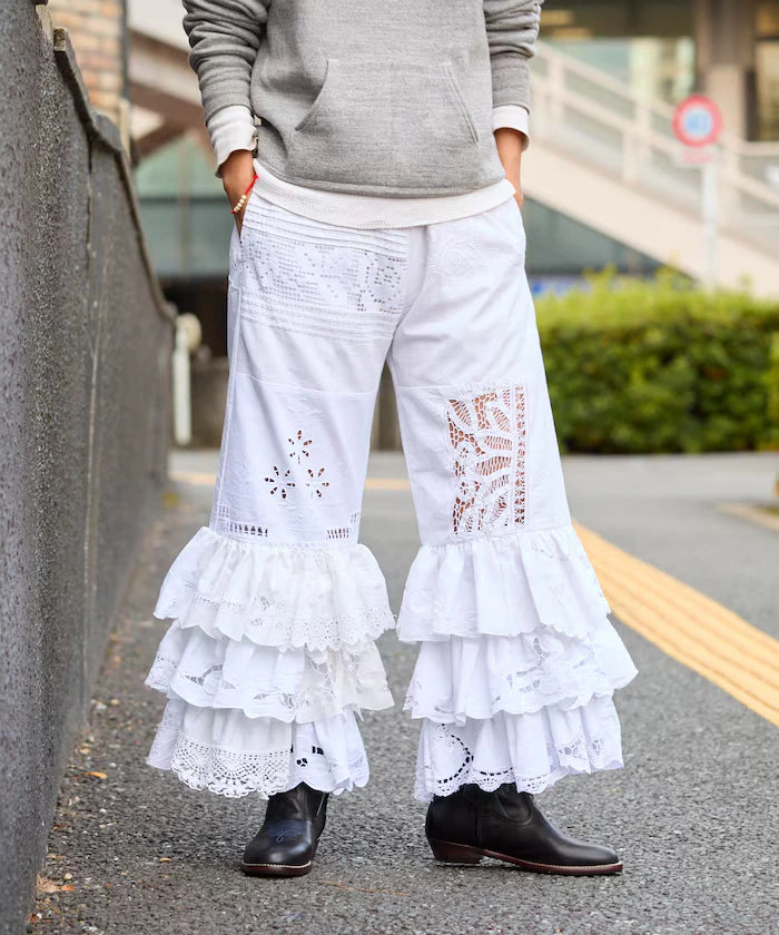vintage lace tablecloth remake easy pants