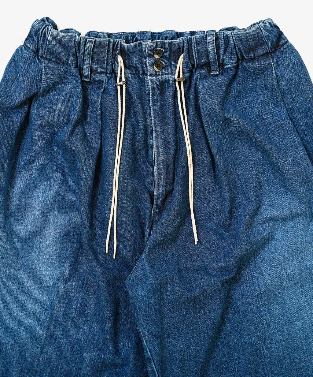 circular short pants denim damaged