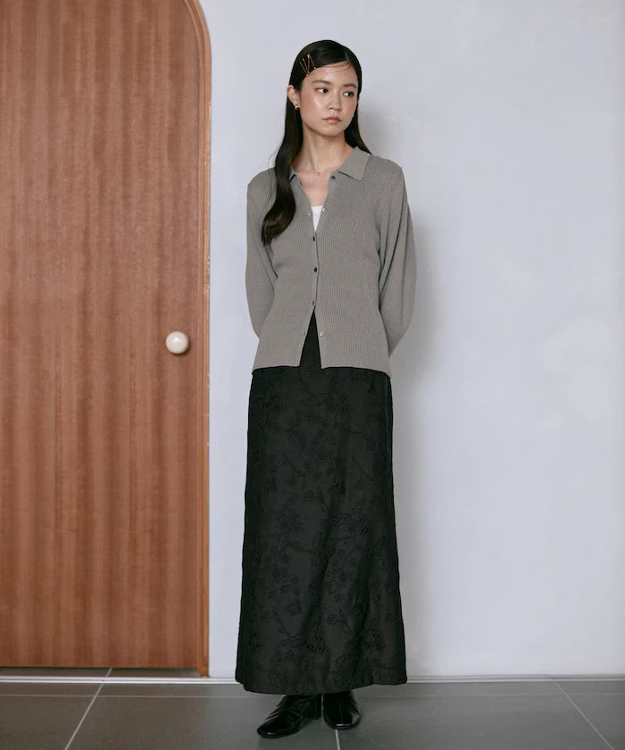 Flower Embroidery I-Line Easy Skirt
