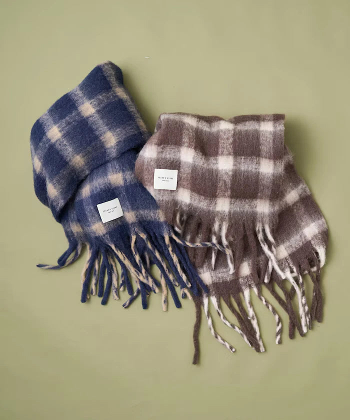 Cashmere Check Volume Scarf