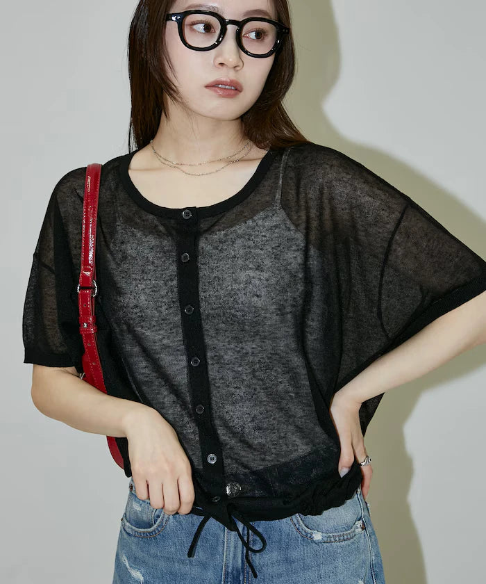 Washable Linen Hem Cord Summer Knit Cardigan Limited Edition