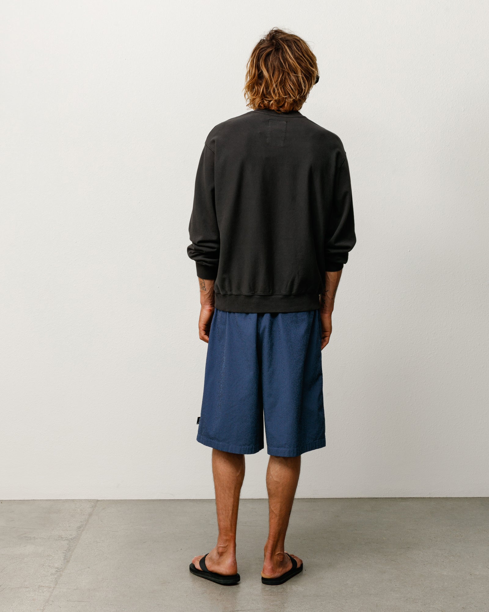 BAGGY SEERSUCKER BEACH SHORT