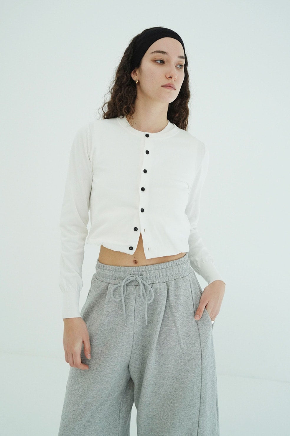 W LAYERED KNIT CARDIGAN