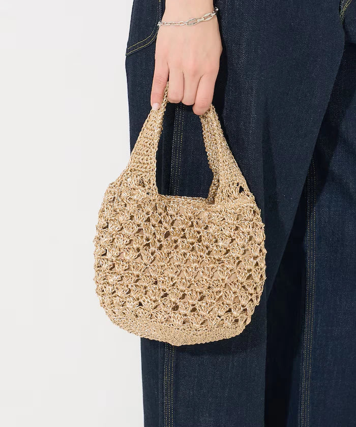 Lurex Yarn Hand Knitted 2WAY Bag