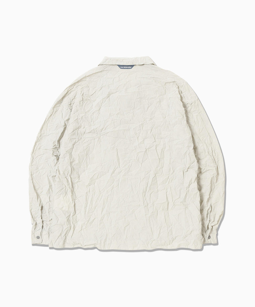 washer pleated open LS shirt (M)