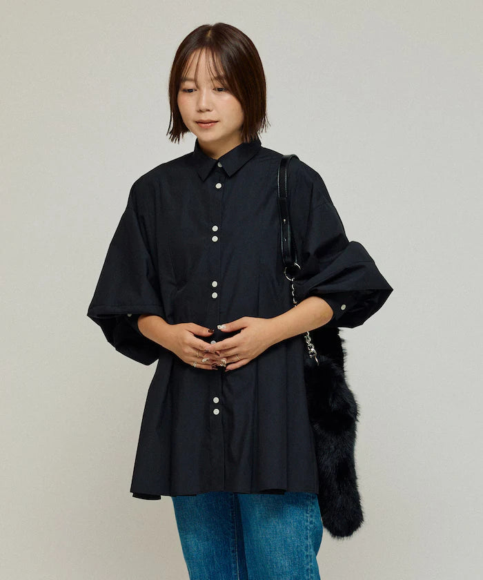 Box Stack Balloon Sleeve Long Sleeve Shirt