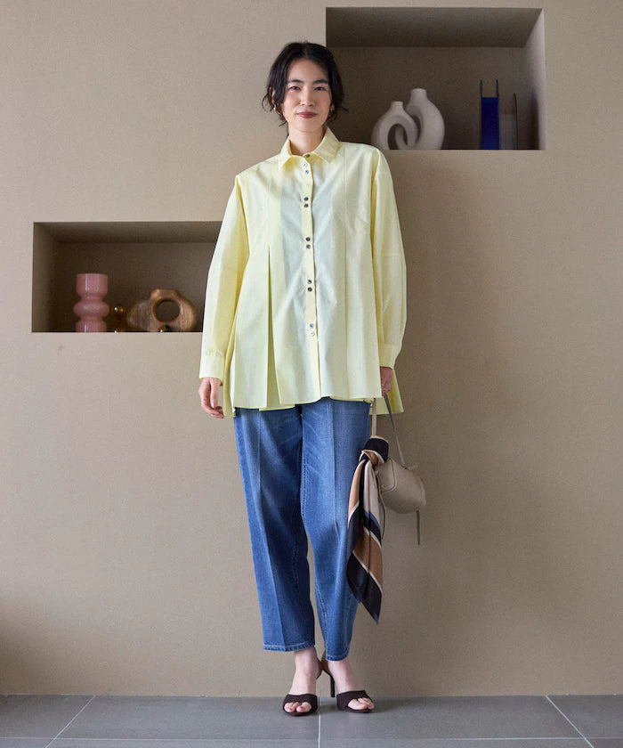 Box Stacked Balloon Sleeve Long Sleeve Shirt
