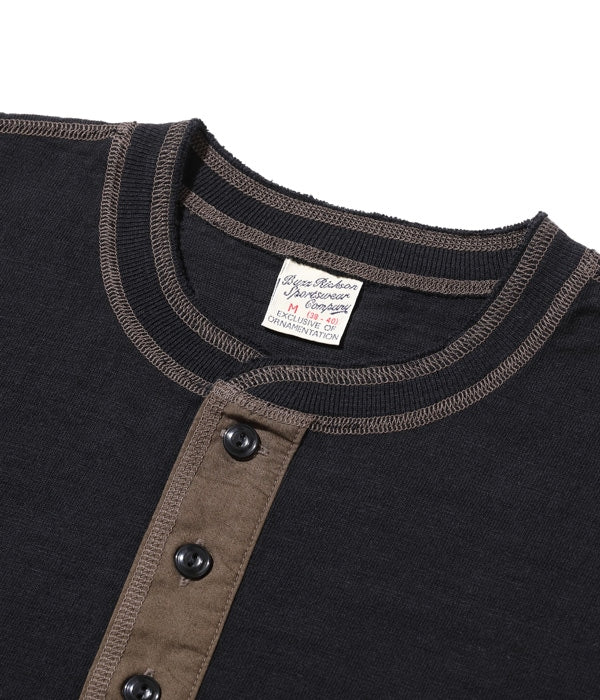 Buzz Rickson's Slub Yarn Henley Neck T-Shirt