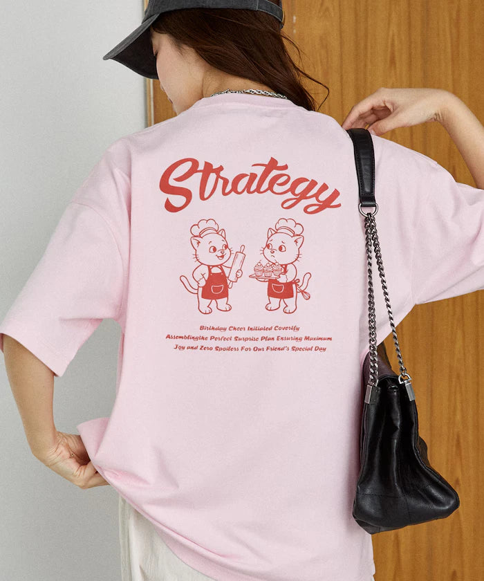 <Functional Material> STRATEGY Cat Print T-Shirt Limited Edition
