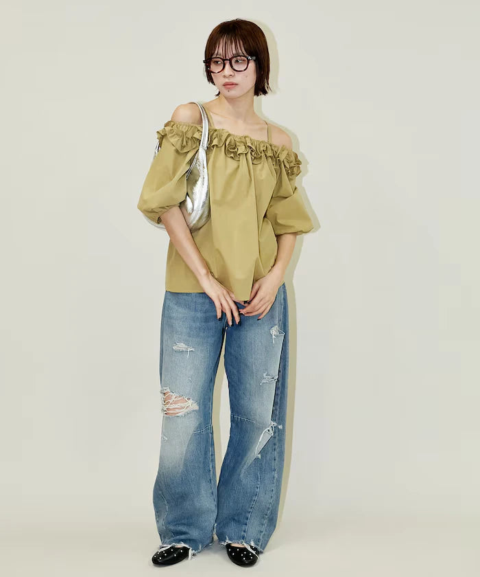 Frill Off-Shoulder Blouse Limited Edition