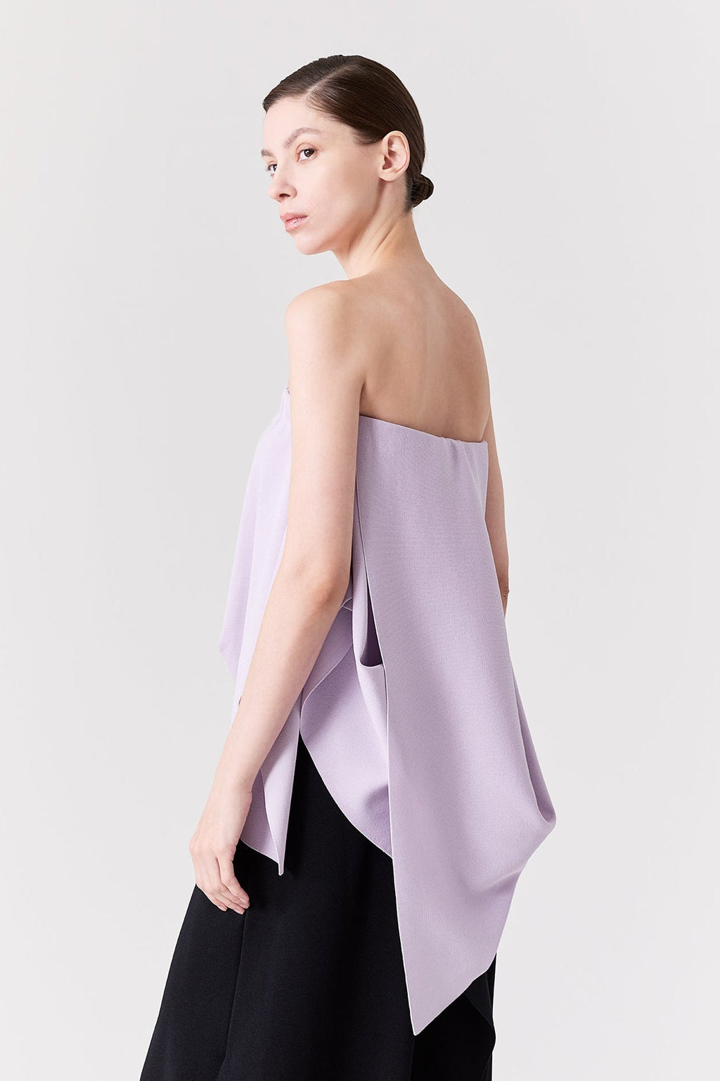 AC MILAN DRAPED STRAPLESS TOP