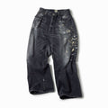 Recycled Waste Suvin Cotton Yarn 11.5oz Denim 5Pocket Baggy Pants Vintage Washed (Zipper Fly)