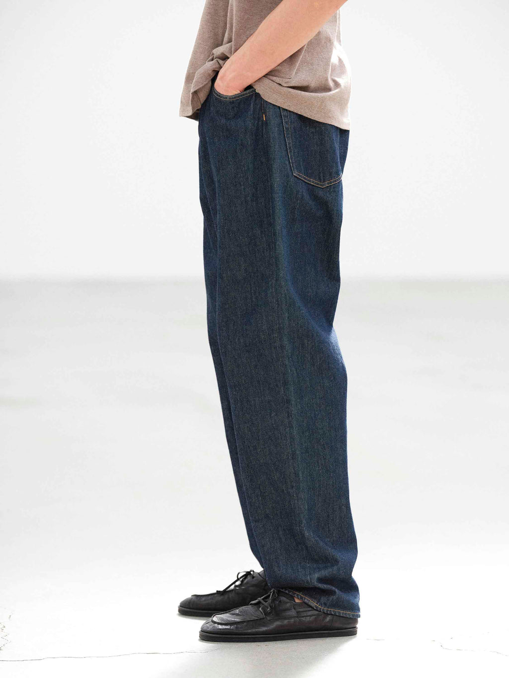HARD TWIST DENIM WIDE PANTS