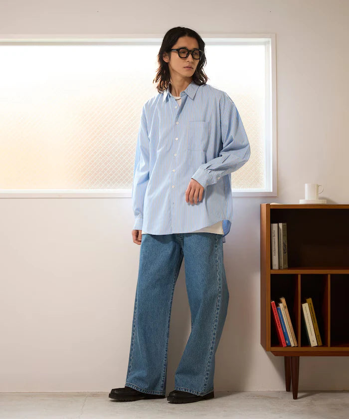 <New Color Added> Relaxed Fit Broad Shirt / Regular Collar / Long Sleeve