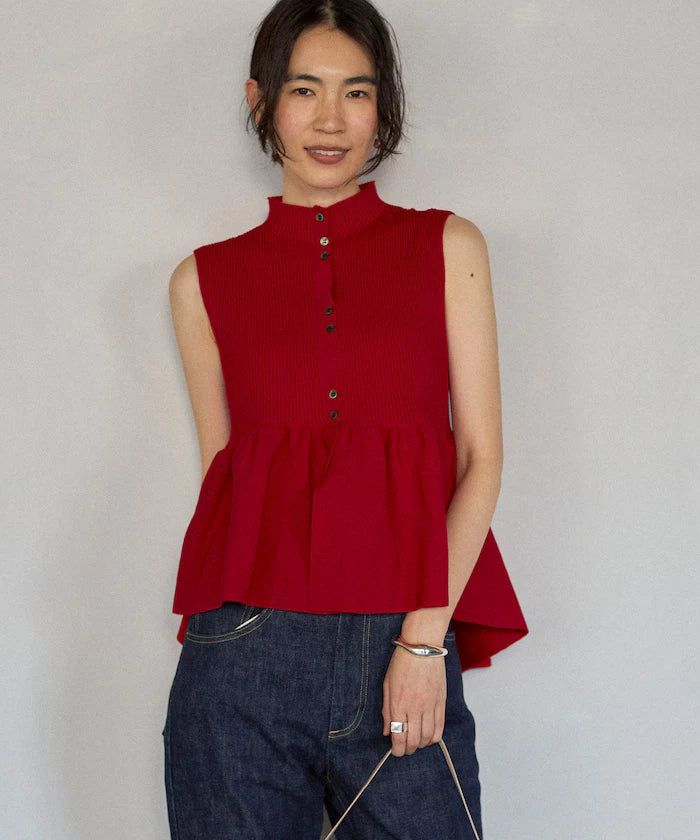 Japan Made Whole Garment Peplum Vest