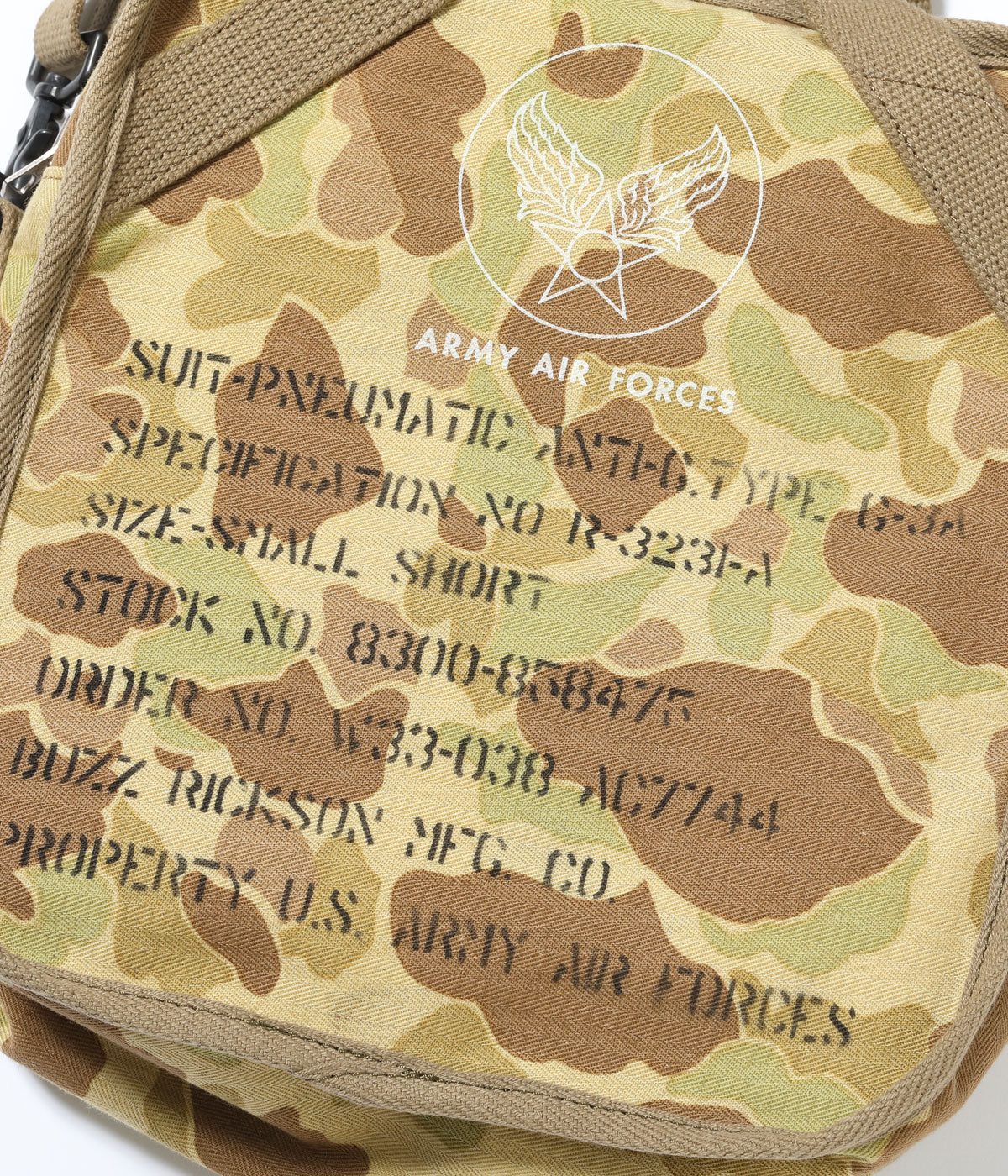 SUIT-PNEUMATIC ANTI-G, TYPE G-3A FROG SKIN CAMOUFLAGE BAG