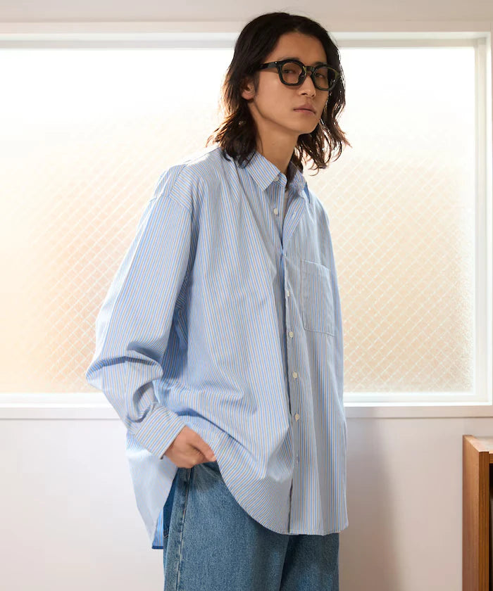 <New Color Added> Relaxed Fit Broad Shirt / Regular Collar / Long Sleeve