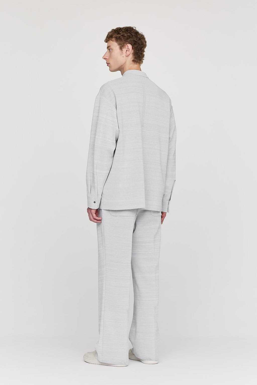 SOFT MILAN STAND COLLAR COVERED PLACKET SHIRT