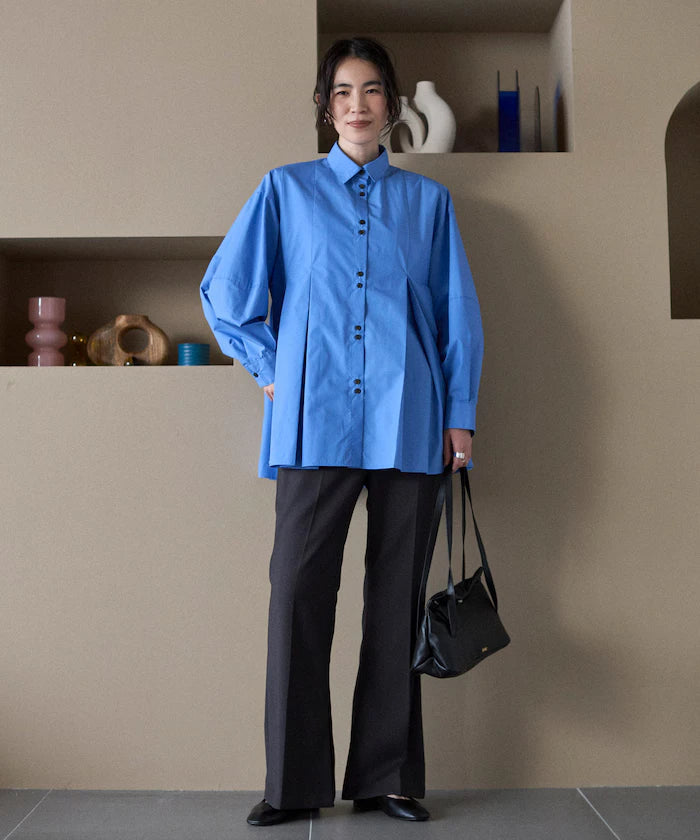 Box Stacked Balloon Sleeve Long Sleeve Shirt